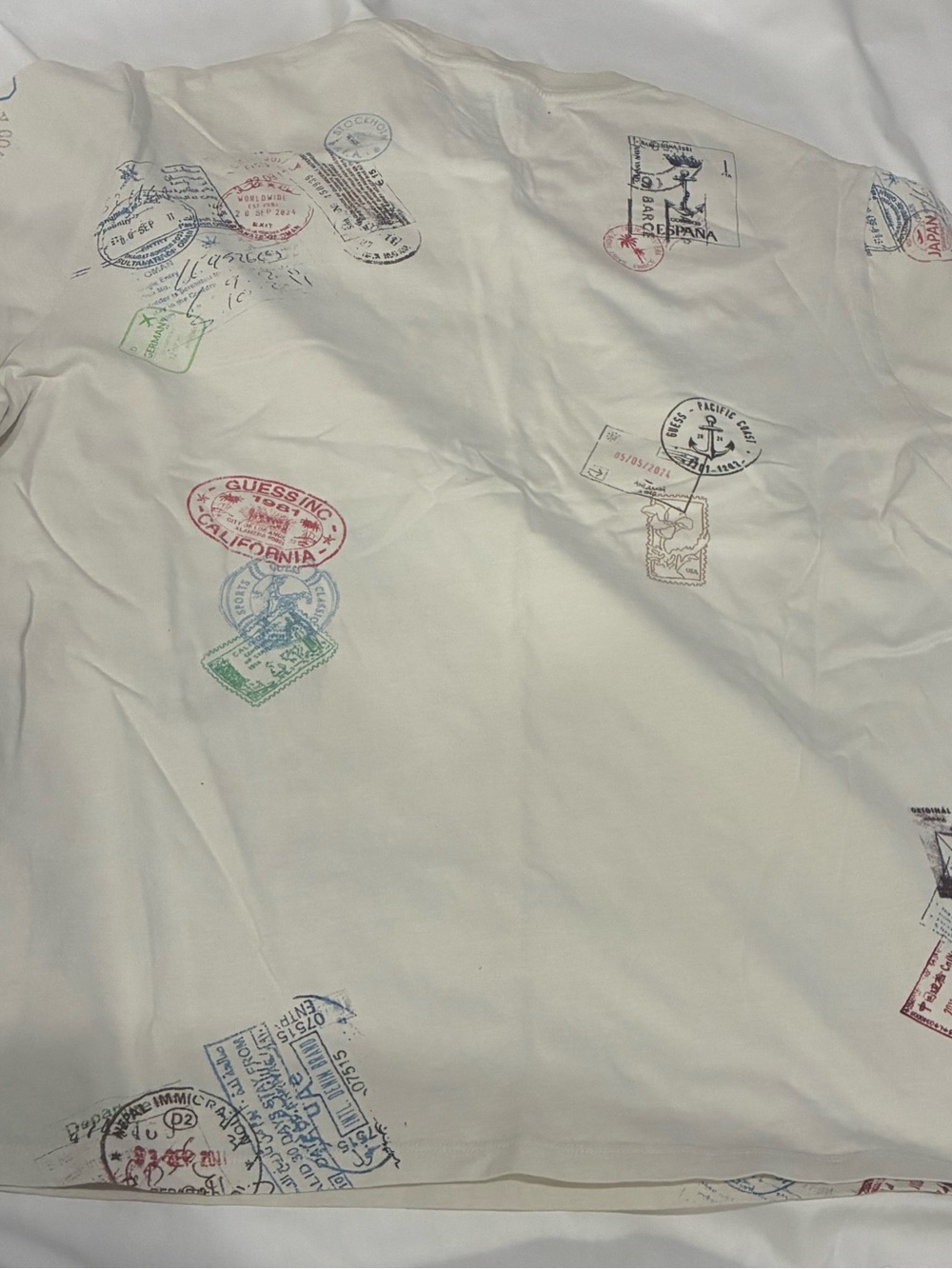 Guess Eco White Logo Cotton Tee - Picture 3 of 3